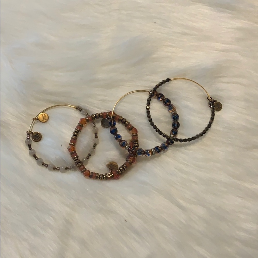 Set of 4 Alex and Ani Beaded bracelets